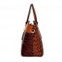 Rsslyn Brown Leather Handbags for Women Embossed Croc Skin Leather Totes
