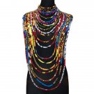 Rsslyn Exotic Printed Ankara for African Women Exquisite Neck Warmer Layered Fabric Ankara Necklaces