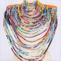 Rsslyn Fashion African Jewelries large Ankara Choker Layered Necklaces