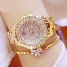 Rsslyn Fashion Trend Golden Watches for Women with Golden Bracelet