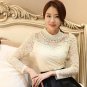Rsslyn Ivory Cream Blouses for Women Stretchable Turtleneck Blouse Lacy Blouses