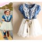 Rsslyn Denim Dresses for Toddler Girls with Free Matching Headband