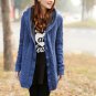 Rsslyn Hooded Blue Cardigan with Warm Velvet Lining Blue Hoodies for Women