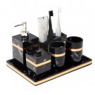 Rsslyn 5pcs/SET All Match Black Bathrooms for Male Houses Marble Material