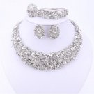 Rsslyn 4pcs/Set Jewelry Set for Arabian Women Large Silver Jewelries