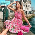 Rsslyn Fashion Hotpink Maxi Dress Medium Pink Dress for Women Halter Pink Dress