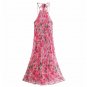 Rsslyn Fashion Hotpink Maxi Dress Medium Pink Dress for Women Halter Pink Dress
