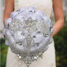 Rsslyn New White Bouquet Wedding Bridal Bouquets Wedding Accessories Silver Crystal Bouquets