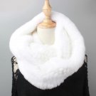Rsslyn Fashion Trend New Double Wrap White Infinity Scarf for Women Bridal Scarf FREE CC BROOCH