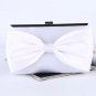 FREE SILVER CC BROOCH for Luxury Satin Clutch with Big Bow White Clutch for Women Ready for Shipping
