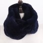 Rsslyn Free Shipping Black Scarf for Men Solid Infinity Scarves Double Wrap Genuine Rex Rabbit