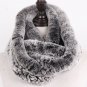 Rsslyn Free Shipping Black Scarf for Men Solid Infinity Scarves Double Wrap Genuine Rex Rabbit