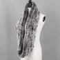 Rsslyn Free Shipping Black Scarf for Men Solid Infinity Scarves Double Wrap Genuine Rex Rabbit