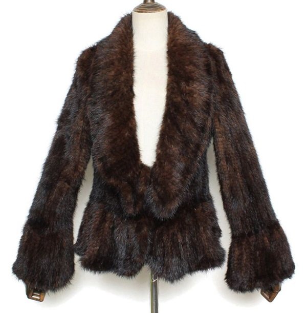 Rsslyn Plus Size Brown Jackets for Women Plus Sizes S-6XL Luxury Blazers Genuine Mink Fur Coat