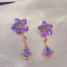 Rsslyn Fashion Purple Earrings for Women Dangling Flower Earrings