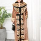 Rsslyn Fashion Trend Long Overcoats with Free CC Pin Brooch Leopard Coat for Leopard Queen