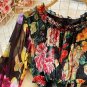 Rsslyn Luxury Style Printed Roses Chiffon Multicolor Fashion Trend Runway Long Sleeve Maxi Dress