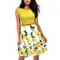New Lemon Prints Yellow Dress for Women Yellow Dresses for Spring Season