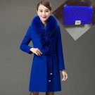 Rsslyn Top Quality Matching Set Royal Blue Coat and Bag Free CC Brooch