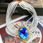 Rsslyn Royal Blue Necklaces for Women Pearl Chokers for Mothers Day Gift