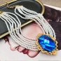 Rsslyn Royal Blue Necklaces for Women Pearl Chokers for Mothers Day Gift