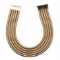 Rsslyn New Black Chokers for Women with Golden Lock 4-5 Layers Fashion Black Necklaces LMF24-305
