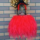 Rsslyn Real Ostrich Bags for Women Fashion Designer Red Purses for Luxury Women