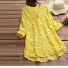 Rsslyn Cotton Blouses for Women Yellow Blouse Fashion Linen Tops for Women