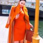 Rsslyn Excellent Wool Overcoats for Women 100% Wool Winter Coats Orange Winter Jackets for Women