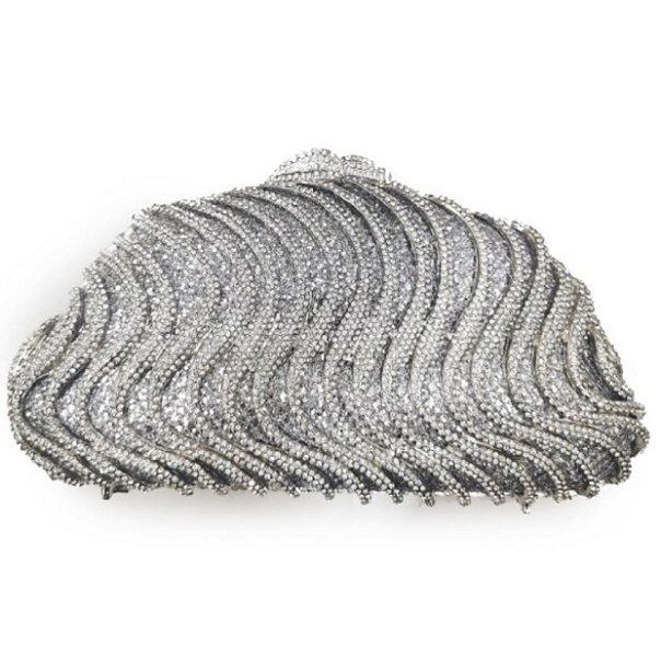 Rsslyn Free CC Brooch for Silver Bag Bridal Gift Bridal Bags Spiral Design Unique Handbags