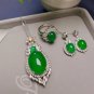 Rsslyn FREE CC BROOCH for Jewelry Set Genuine Chrysoprase Certified Jades Stone
