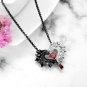 Rsslyn Half and Half Black Heart Necklace Gothic Style Cruella's Necklace