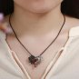 Rsslyn Half and Half Black Heart Necklace Gothic Style Cruella's Necklace