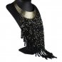 Rsslyn African Golden Collar Black Necklaces Chieftains Money Long Tassels Necklace for Women