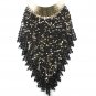 Rsslyn African Golden Collar Black Necklaces Chieftains Money Long Tassels Necklace for Women