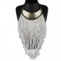 Rsslyn African Golden Collar Black Necklaces Chieftains Money Long Tassels Necklace for Women