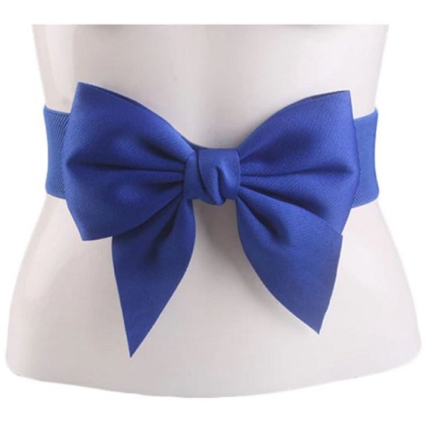 Rsslyn New Large Bow Royal Blue Belt for Women Bridesmaids Blue Belts