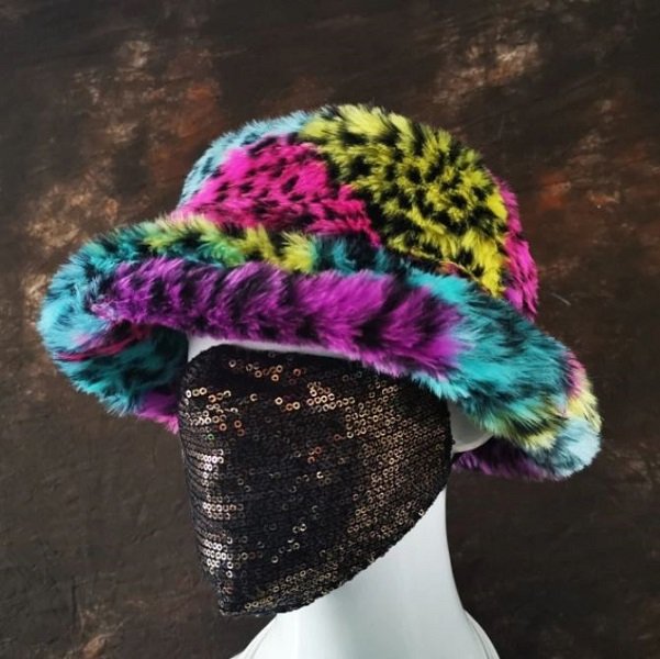 Rsslyn Large Prints Leopard Prints Multicolor Hats for Winter