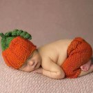 Rsslyn Thanksgiving Newborn Baby Shower Gift Pumpkin Props Knitted Squash Hat and Pant