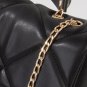 Rsslyn Special Offer Blue Leather Bags Golden Chain Medium Bag Plaid Handbags for Women