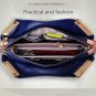 Rsslyn Navy Blue Handbags for Women Double Root Snake Handle Large Rooms