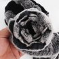 Rsslyn Red Rose Matching Set Scarf with Red Hat Real Mink and Real Fox Fur