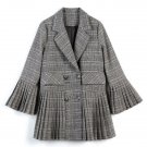 Rsslyn Blazers for Women Pleated Gray Blazers High Quality Jackets for Women