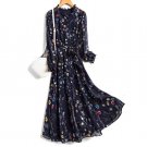 Rsslyn Elegant Navy Blue Maxi Dress Long Dresses for Women Floral Dress for Spring