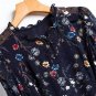Rsslyn Navy Blue Maxi Dress Embroidery Floral Dress for Women