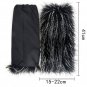 Rsslyn Fashion Trend Black Fur Leg Warmers Black Boot Covers