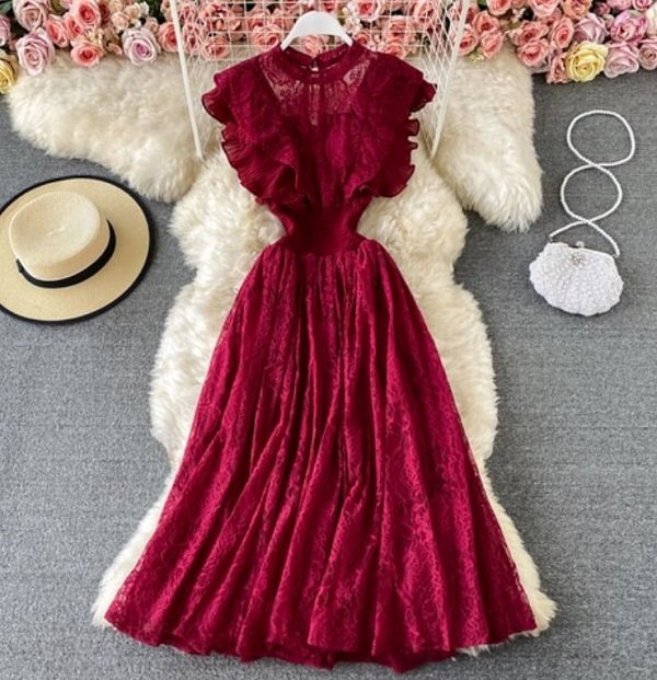 Rsslyn Burgundy Dress Red Wine Color Birthday Dress for Teenage Girls