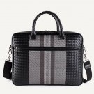Rsslyn Business Leather Bags for Men Basketweave Back Handbag for Men