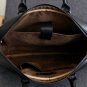 Rsslyn Business Leather Bags for Men Basketweave Back Handbag for Men