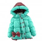 SALE Turquoise Blue Winter Jackets for 24 Months Hooded Parka for Girls Winter Coats Blue Jacket